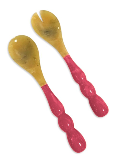 Pink Resin Bubble Salad Servers