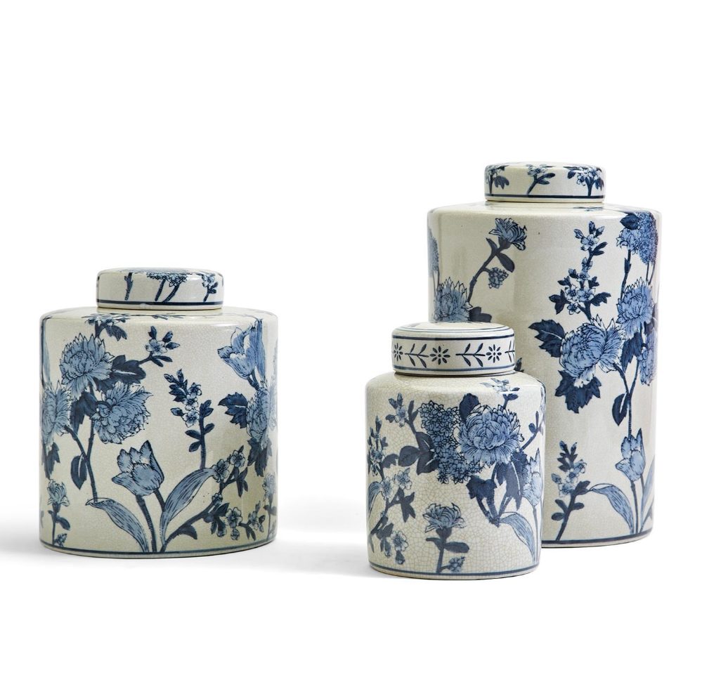 Japanese Blossoms Tea Jars