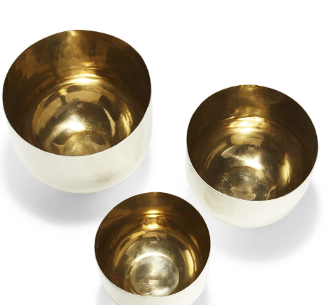 Decorative Hammered Aluminum White Bowls