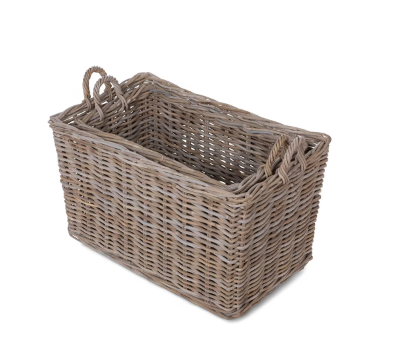 Rattan Woven Storage Basket with Casters