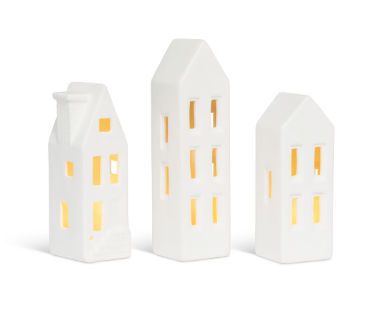 Ceramic LED Lighted Townhouses