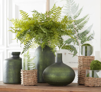 Olive Green Matte Glass Bottle Vases