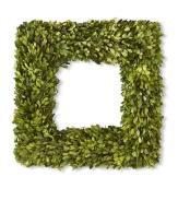 Square Preserved Natural Boxwood Wreath