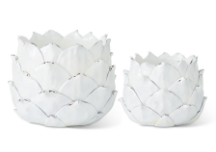 White Resin Artichoke Planters