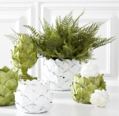 White Resin Artichoke Planters