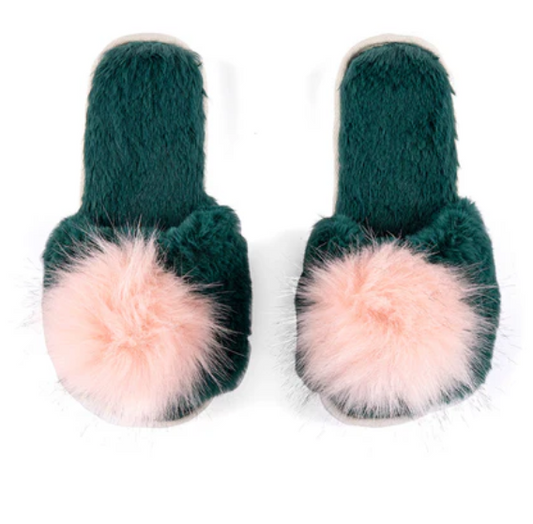 Amor Slippers - Pink & Green