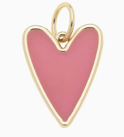 Heart Enamel Charm in Pink