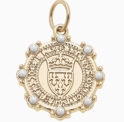 Pearl Studded Coin Charm