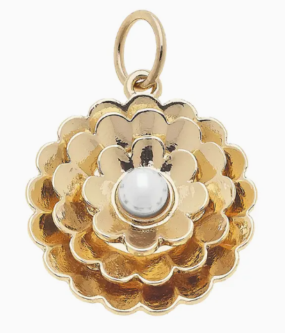 Layered Pearl Flower Charm