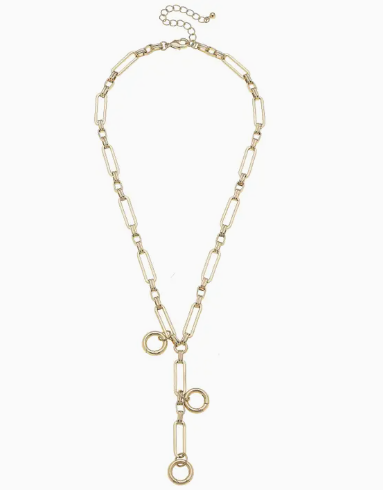 Bella Multi Charm Lariat Necklace