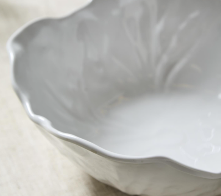 White Cabbage Pattern Melamine Serving Bowls