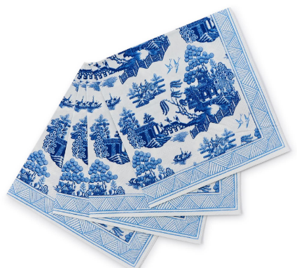 Blue Willow 3-Ply Paper Cocktail Napkin