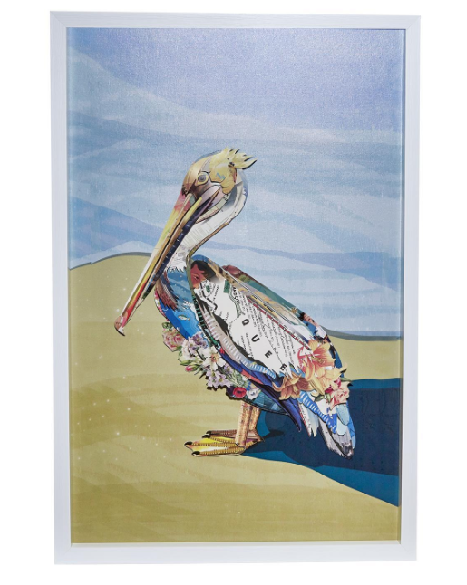 Pelican Paper Collage Wall Art