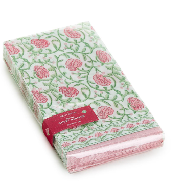 Floral Block Print 3-Ply Paper Dinner Napkin / Guest Towel