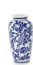 Hand-Painted Blue and White Chinoiserie Vase