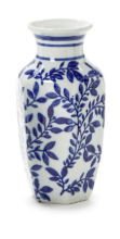 Hand-Painted Blue and White Chinoiserie Vase