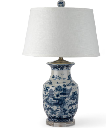 Blue Willow Lamp w/ Shade