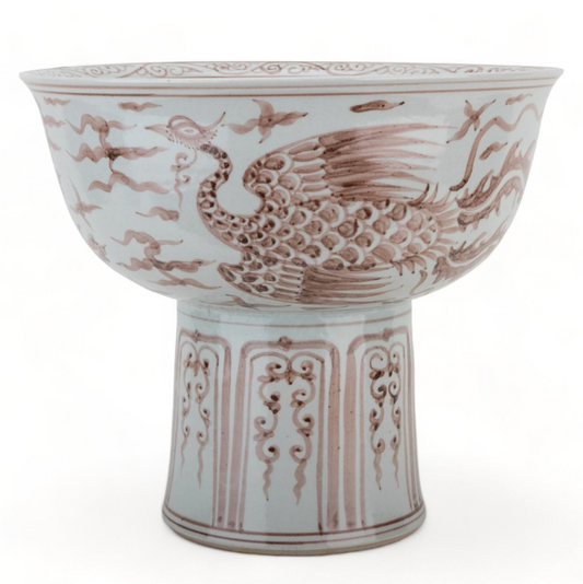 Porcelain Aged Rust Phoenix Round Tall Basin