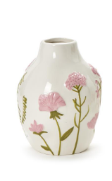 Hand-Painted Pink Floral Vases