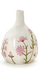 Hand-Painted Pink Floral Vases