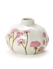 Hand-Painted Pink Floral Vases