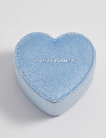 Mini Heart Jewelry  Box - Blue Velvet