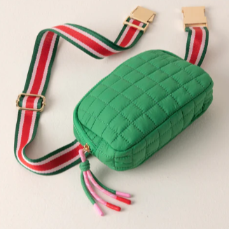 Green Quilted Belt Bag