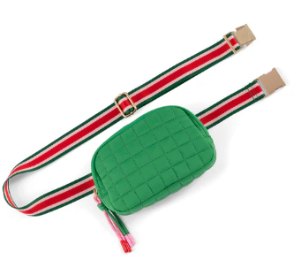 Green Quilted Belt Bag