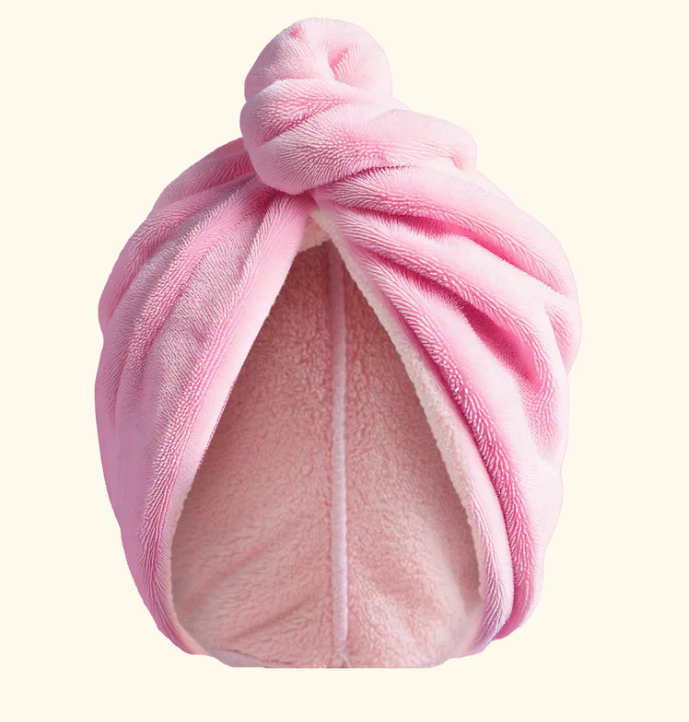 Pink Towel Hair Wrap