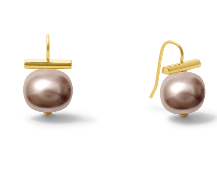 Medium Pebble Pearl Earring