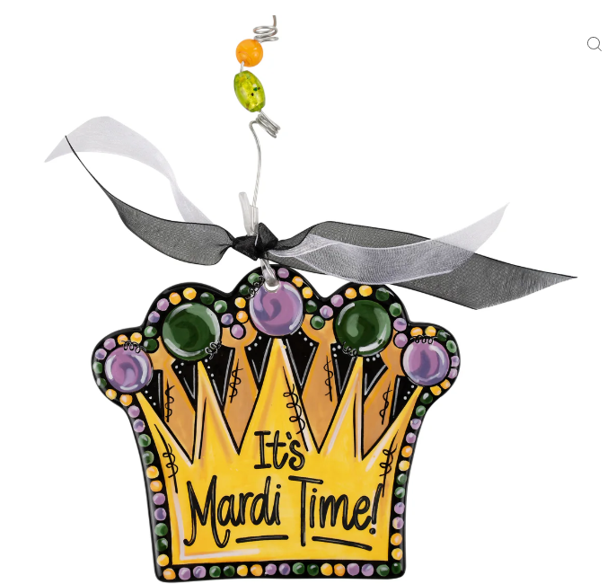 It's Mardi Time Crown Flat Ornament