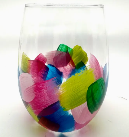 Vibrant Colors Stemless Wine Glass