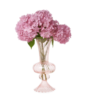 Swirl Hand-Blown Glass Fluted Vase