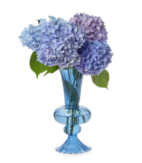 Swirl Hand-Blown Glass Fluted Vase