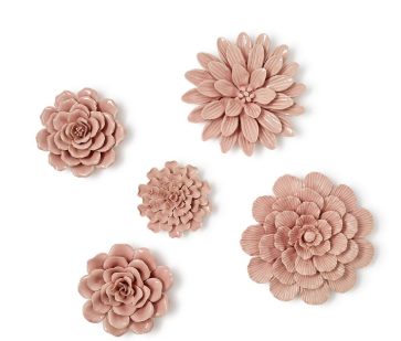 Pretty Petals Wall Sculptures - Porcelain