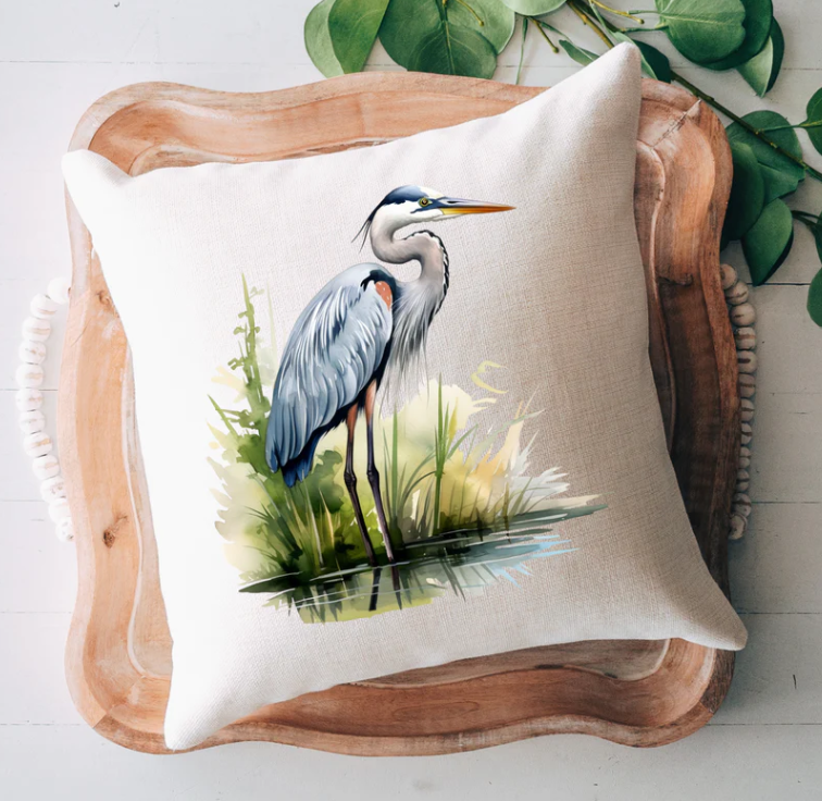 Blue Heron Pillow