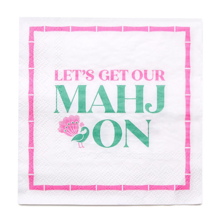 Let's Mahj On 3-Ply Paper Cocktail Napkin