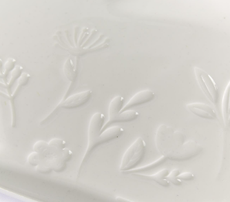 Bunny and Egg Serving Platter with Embossed Pattern