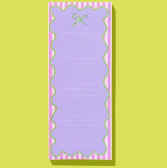 List Pad w/ Magnet - Green Ribbon + Bow - 100 Sheets