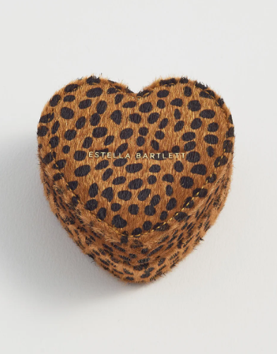 Mini Heart Cheetah Travel Jewelry Box