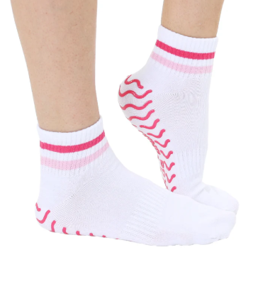 Pink Stripe Pilates Socks