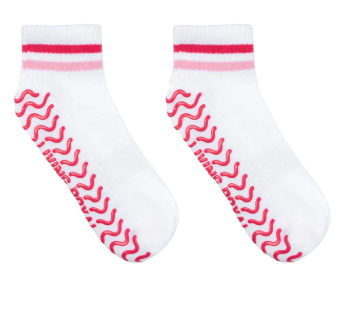 Pink Stripe Pilates Socks