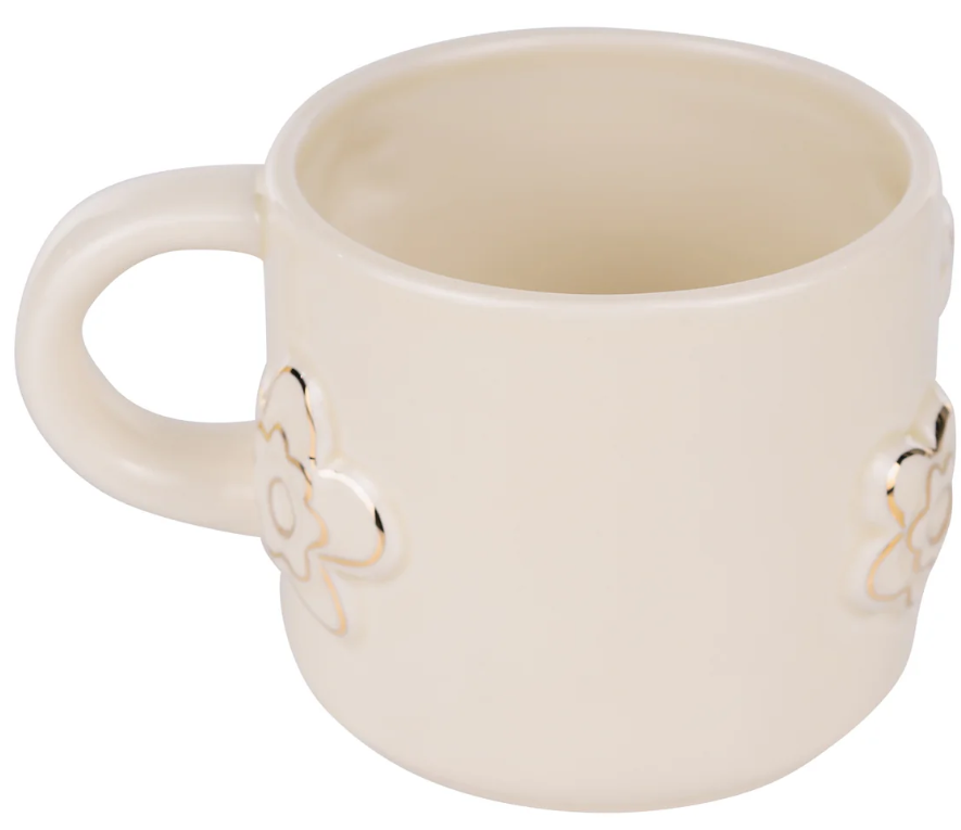 White/Cream Flower Mug