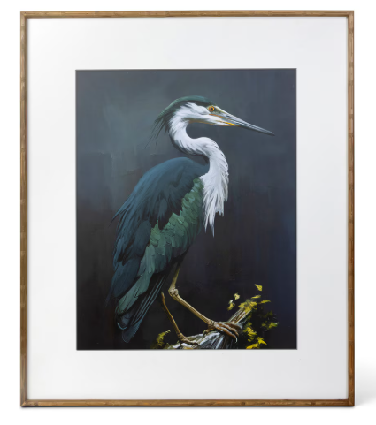 Birds of a Feather Framed Heron Wall Art