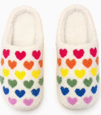 Rainbow Heart Slippers