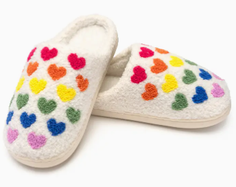 Rainbow Heart Slippers