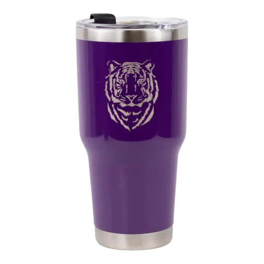 Tiger Etched Tumbler Purple