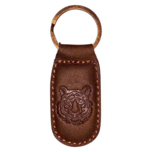 Tiger Leather Embossed Keychain