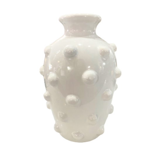 10.25in Glazed Vase w/ Raised Polka Dots