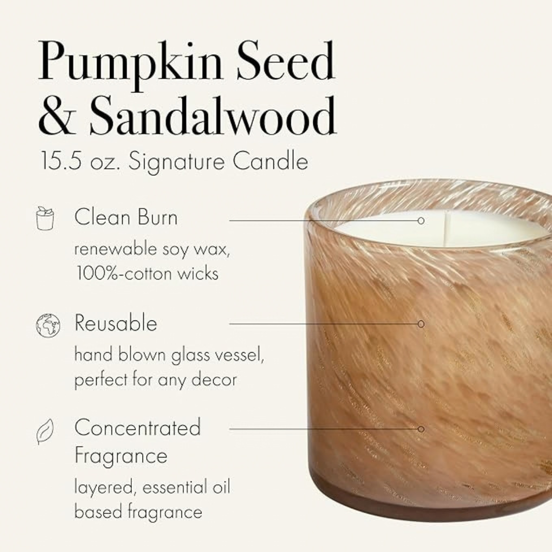 Pumpkin Seed & Sandalwood Candle - 15.5oz